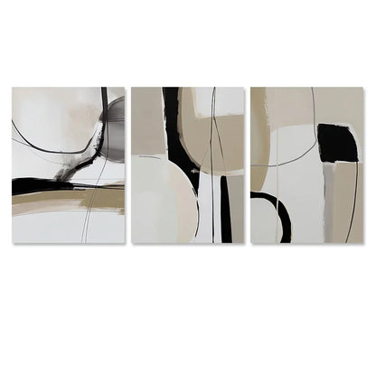 * Featured Sale * Scandinavian Designer Abstract Wall Art Fine Art Canvas Prints Black Gray Beige Pictures For Modern Living Room Bedroom Nordic Interior