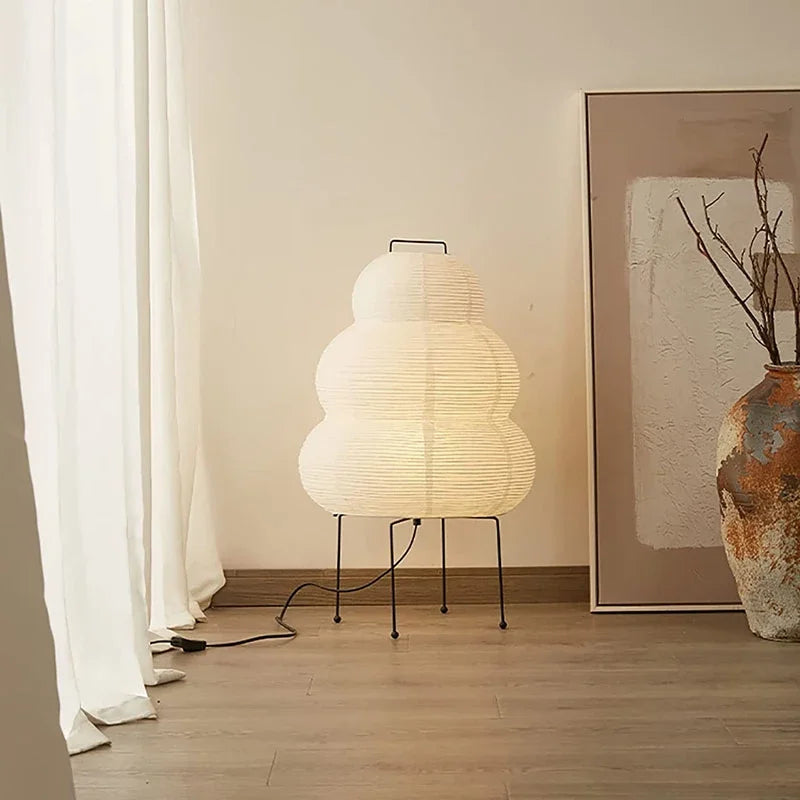 Nordic Designer Table Lamp Light White Plain Died Rice Paper Simple Modern Decorative Desk Lights for Bedroom Living/Dining Room Study Loft Living