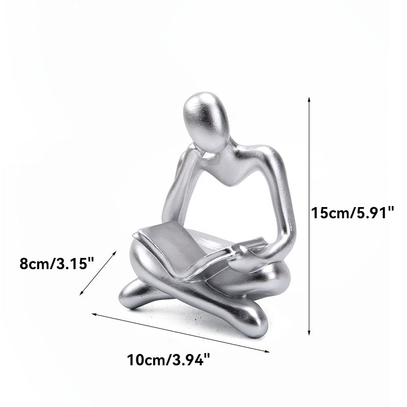 Abstract Thinker Figurines Resin Statue Sculptured Ornamental Characters For Living Room Coffee Table Mantelpiece Art Nordic Home Decor