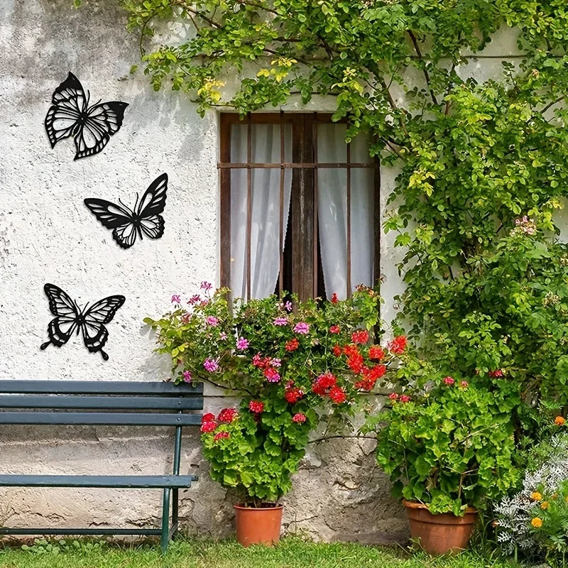 Set of 3Pcs Butterflies Iron Art Wall Art 3D Metal Sculptured Wall Decoration For Living Room Dining Room Creative Nordic Home Decor 2025
