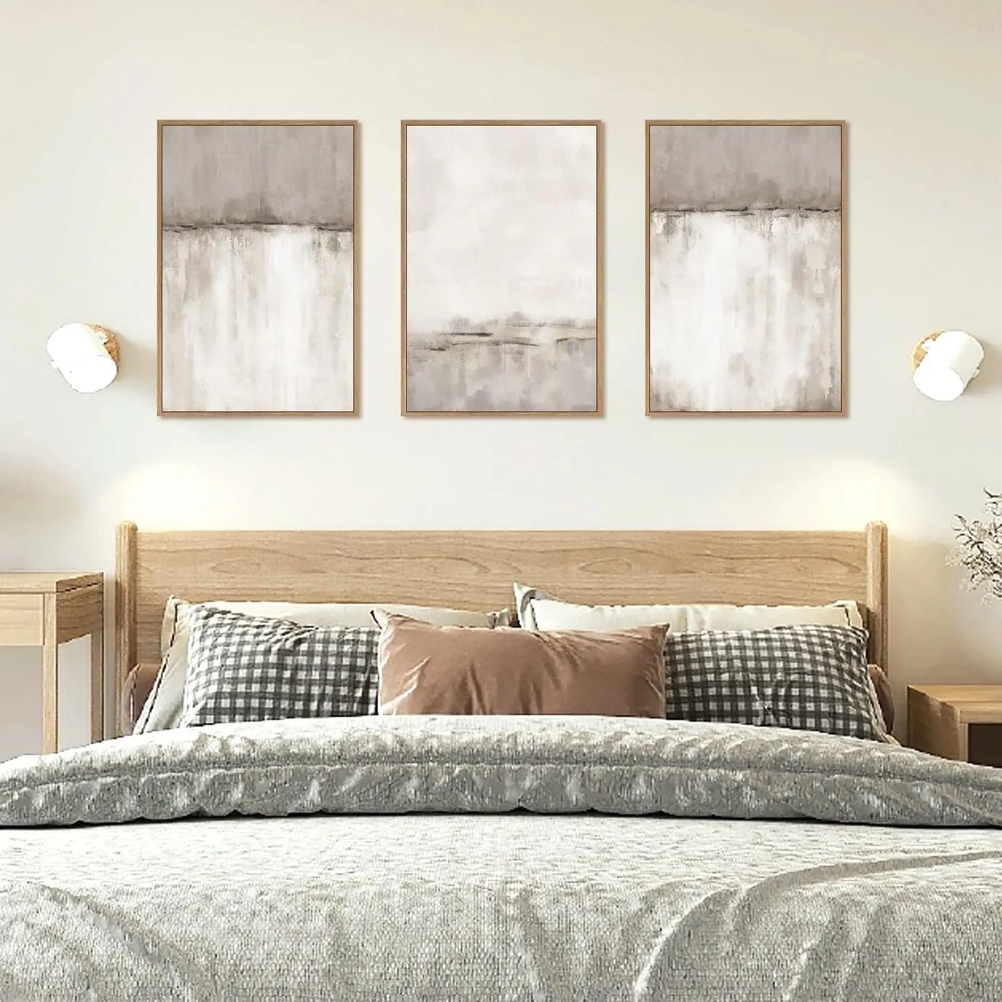 Set of 3Pcs Minimalist Abstract Taupe Beige Wall Art Fine Art Canvas Prints Pictures For Modern Apartment Living Room Bedroom Art For Contemporary Interiors 2025