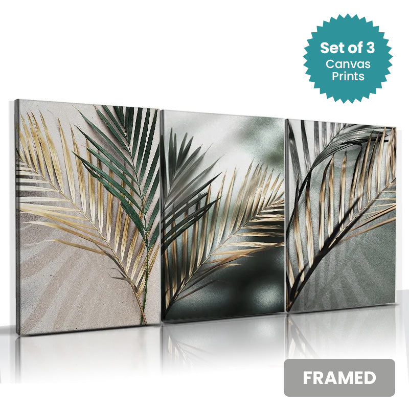 Set of 3Pcs FRAMED Canvas Prints - Nordic Abstract Wall Art Framed With Wood Frame. Size Options: 20x30cm, 30x40cm & 40x50cm