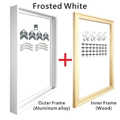 Metal Picture Frame Brushed Black Frosted White Brushed Gold Titanium Silver With Wood Inner Frame Sizes 20x30cm to 50x70cm