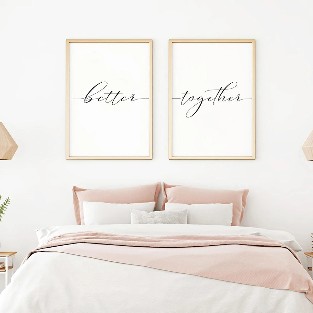 Lovers Quote Wall Art Black White Minimalist Typographic Posters Fine Art Canvas Prints Picture For Bedroom Living Room Art Decor