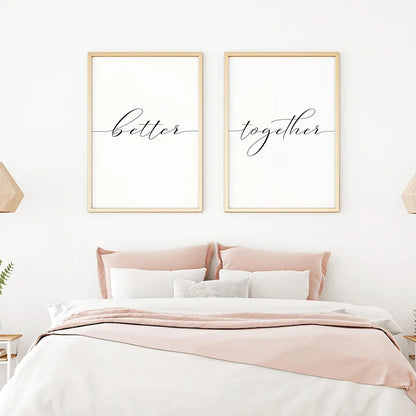 Lovers Quote Wall Art Black White Minimalist Typographic Posters Fine Art Canvas Prints Picture For Bedroom Living Room Art Decor