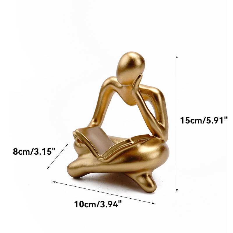 Abstract Thinker Figurines Resin Statue Sculptured Ornamental Characters For Living Room Coffee Table Mantelpiece Art Nordic Home Decor