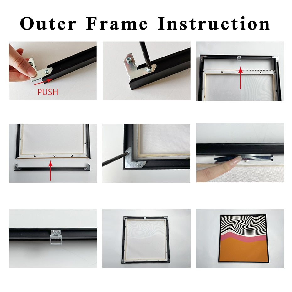 Big Sizes Metal Picture Frame For Canvas Prints Slim Bezel Silver Gold Titanium Finish Aluminium Plus Natural Wood 60x120cm, 110x180cm etc