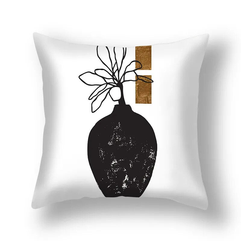 Auspicious Jade Green Golden Leaf Pillow Cushion Covers 45x45cm Printed Sofa Throw Cushion Cases For Living Room Bedroom Modern Home Decor