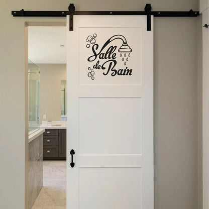 French Shower Bathroom Door Wall Sticker Removable PVC Vinyl Wall Decal For Bathroom Shower Room Creative DIY Home Decor