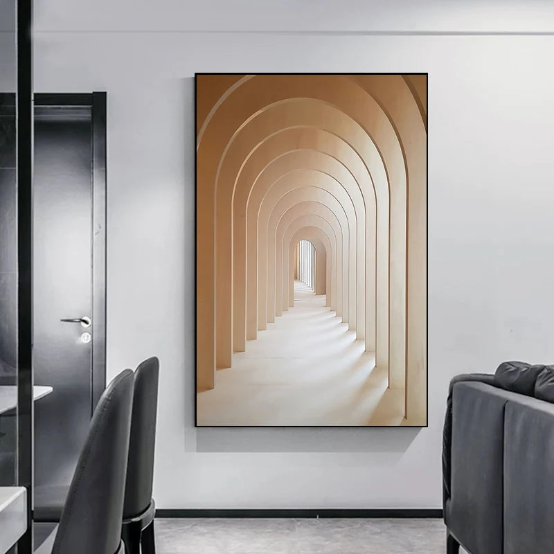 Abstract Architectural Abyss Black And White Wall Art Fine Art Canvas Prints Modern Pictures For Living Room Office Contemporary Home Decor