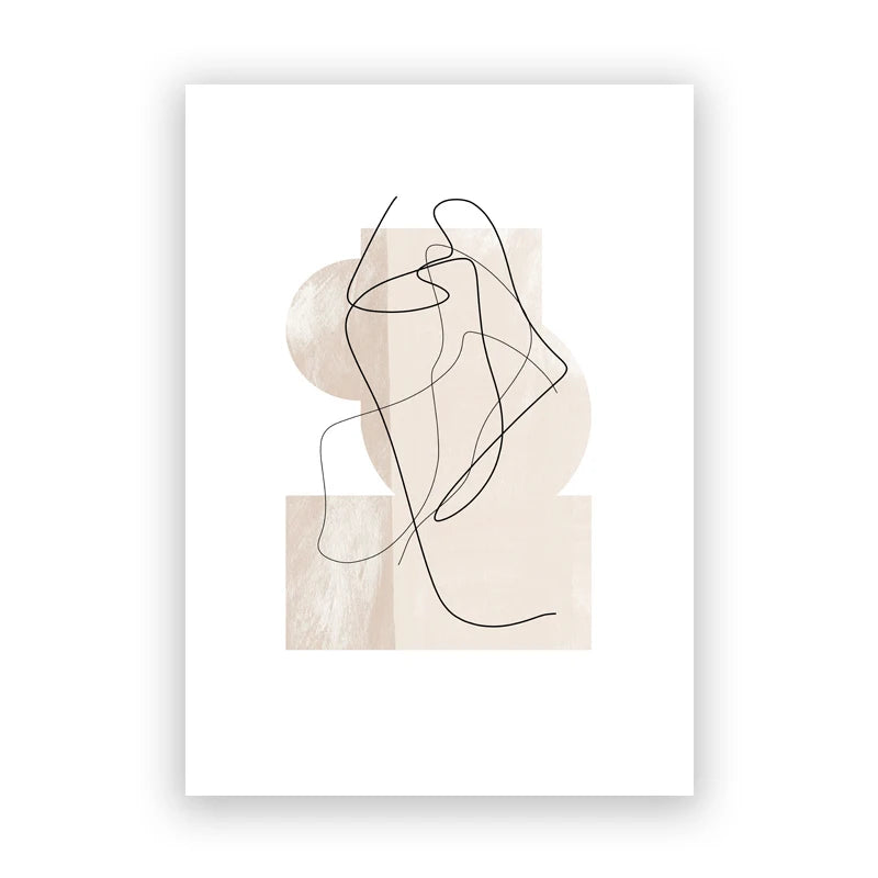 Shades Of Beige Abstract Line Art Wall Art Fine Art Canvas Prints Minimalist Pictures For Modern Apartment Living Room Art For Contemporary Interiors 2025
