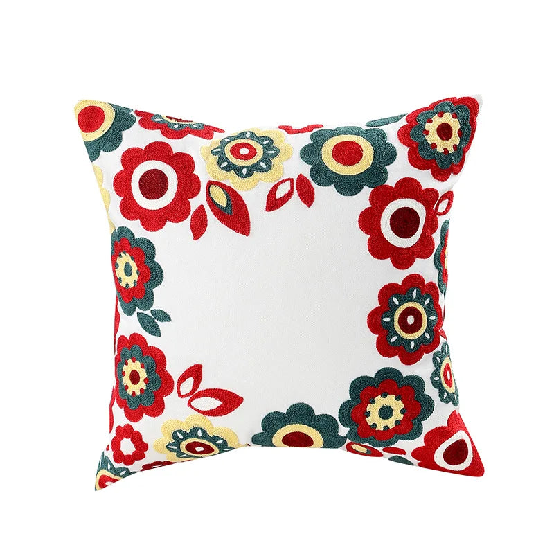 Simple Floral Colorful Nordic Cushion Covers 45x45cm Knitted Jacquard Linen Pillow Slips For Living Room Sofa Throw Cushions Contemporary Scandinavian Home Decor