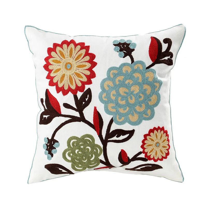 Simple Floral Colorful Nordic Cushion Covers 45x45cm Knitted Jacquard Linen Pillow Slips For Living Room Sofa Throw Cushions Contemporary Scandinavian Home Decor