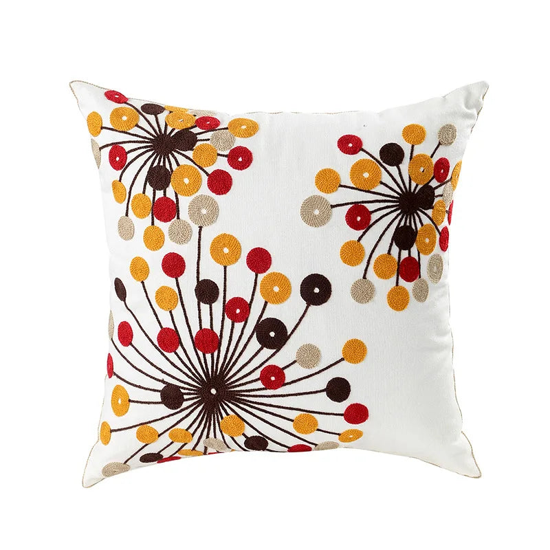 Simple Floral Colorful Nordic Cushion Covers 45x45cm Knitted Jacquard Linen Pillow Slips For Living Room Sofa Throw Cushions Contemporary Scandinavian Home Decor