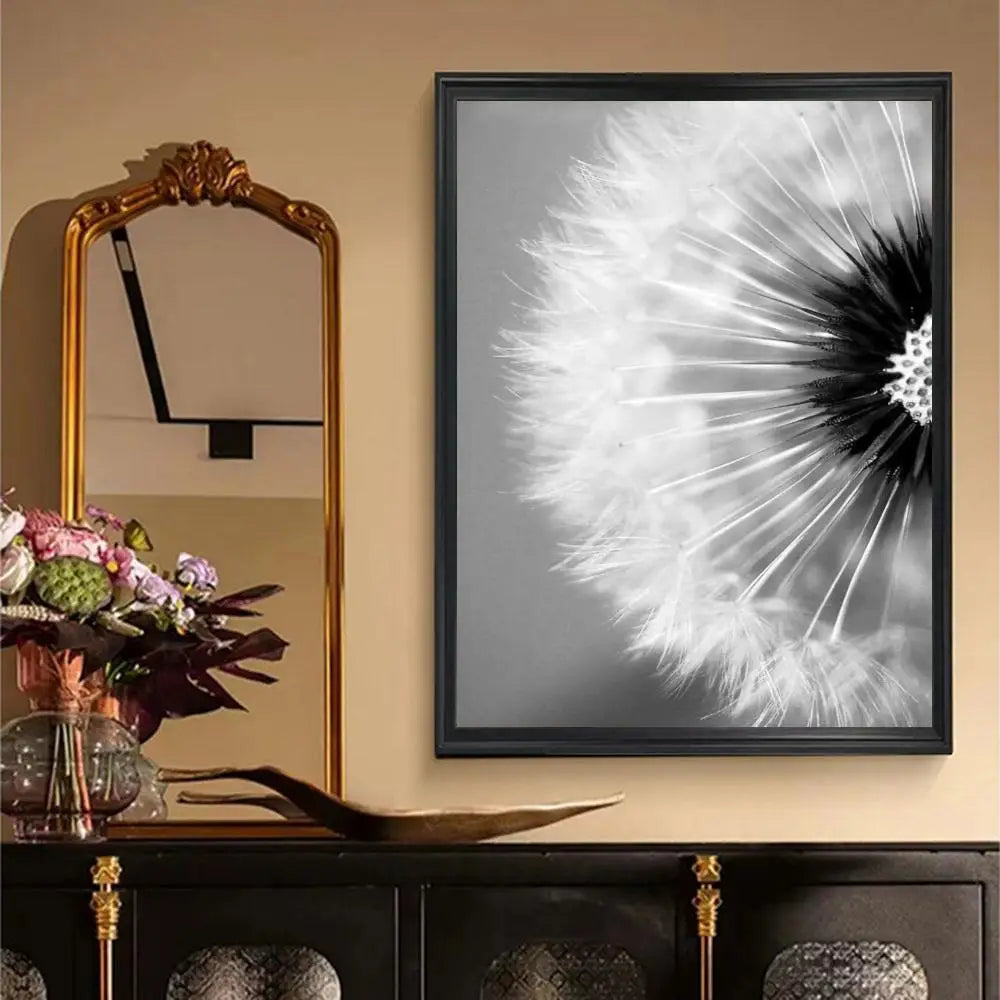 Simple Lifestyle Floral Wall Art Black White Fine Art Canvas Prints Posters Minimalist Pictures For Modern Living Room Decor