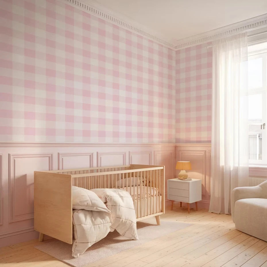 Soft Pastel Colored Plaid Vinyl Wall Mural – Peel & Stick Vinyl Decal Wallpaper for Kids’ Room, Bedroom & Creative DIY Cabinet Decor