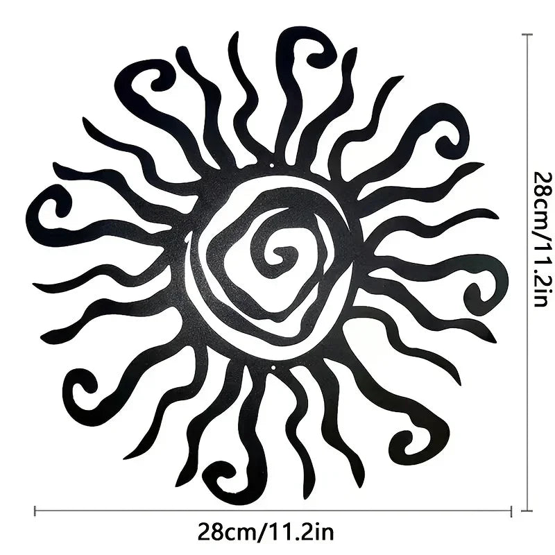 Spanish Sun Metal Wall Art 3D Iron Crafted Abstract Hanging Wall Decoration For Living Room Dining Room Home and Garden Decor