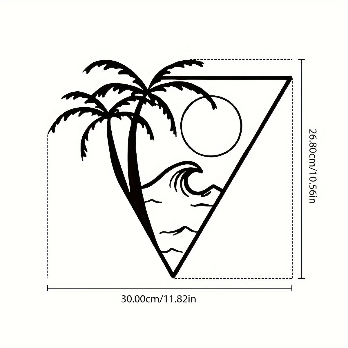 Sun Sea and Palm Tree Metal Wall Art 3d Crafted Iron Art Wall Decoration For Living Room Dining Room Bedroom Trendy Tanning Studio Salon Decor
