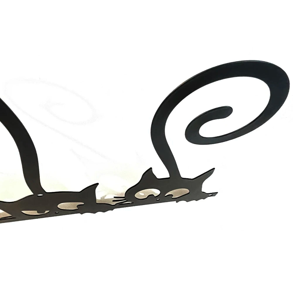 Three Black Cats Metal Wall Art 3d Iron Crafted Metal Wall Decoration For Living Room Dining Room Kitchen Cat Lovers Home Decor
