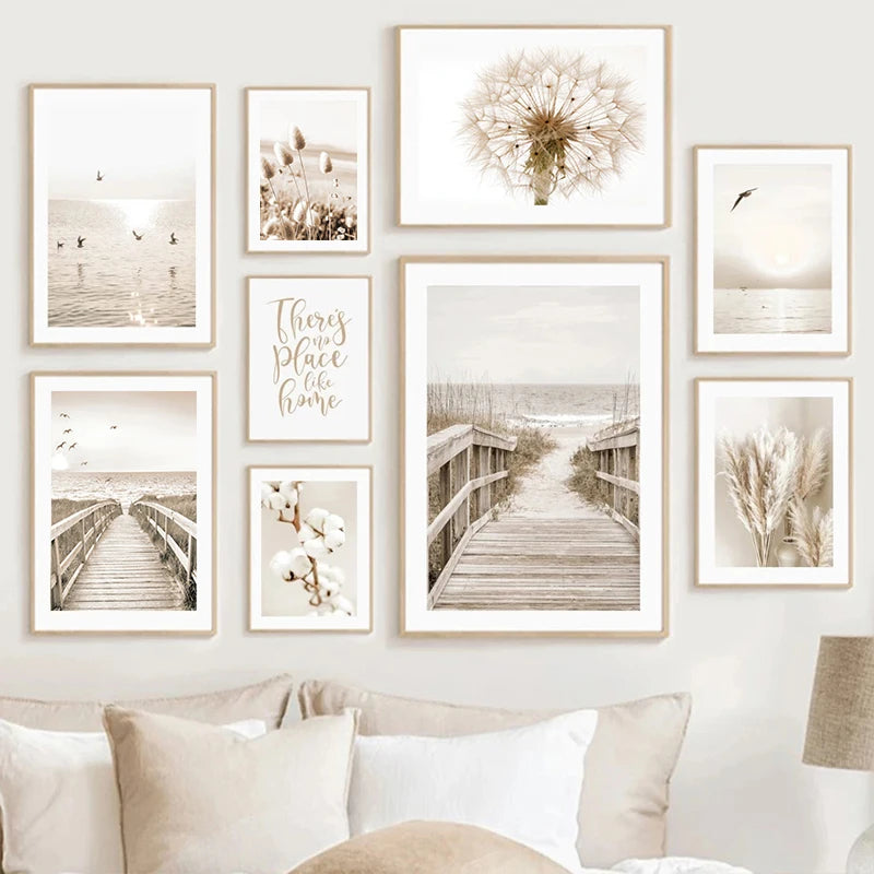 Tranquil Beach Landscape Gallery Wall Art Fine Art Canvas Prints Inspirational Pictures Of Calm For Living Room Bedroom Art Decor