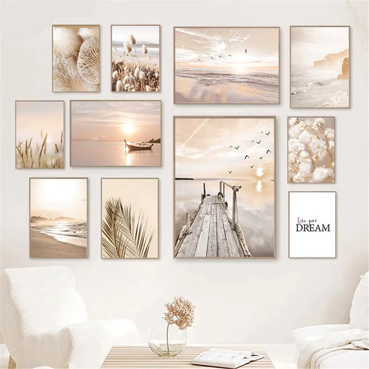Tranquil Sunset Seascape Landscapes Wall Art Fine Art Canvas Prints Gallery Pictures For Living Room Bedroom Modern Nordic Pictures Of Calm