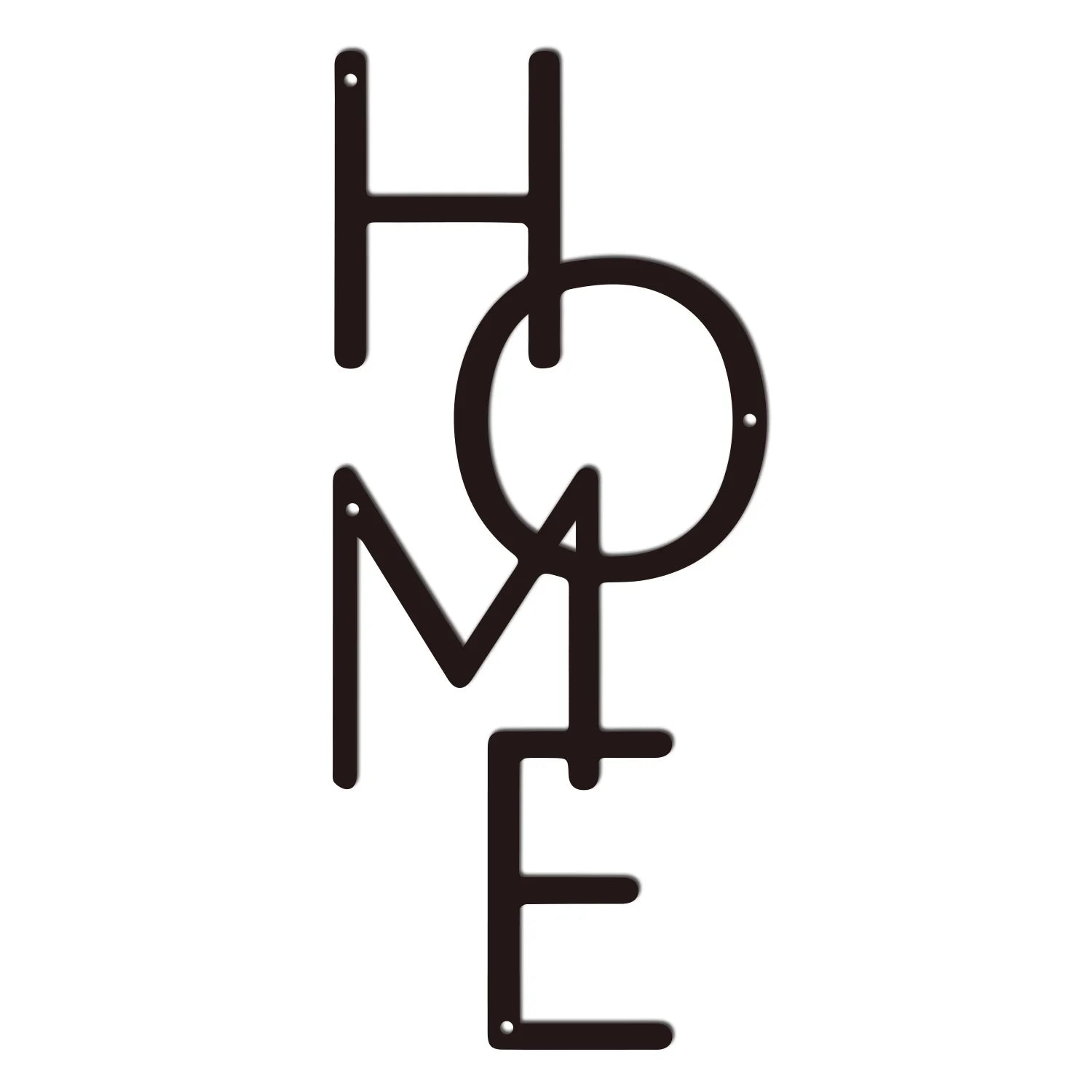 Vertical Typographic Home Silhouette Sign Black Metal Wall Art 3d Iron Craft Typographic Wall Decoration For Living Room Family Room Dining Room Art Decor
