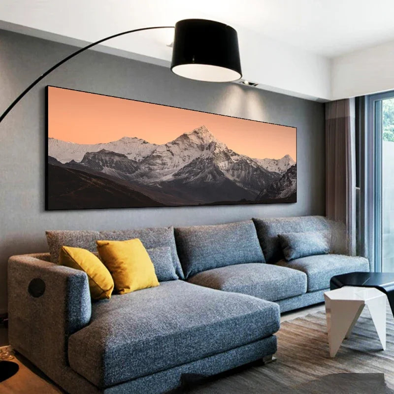 Wide Format Sunrise Mountain Panorama Wall Art Fine Art Canvas Prints Wide Format Landscape Art For Living Room Above The Sofa Art For Above The Bed