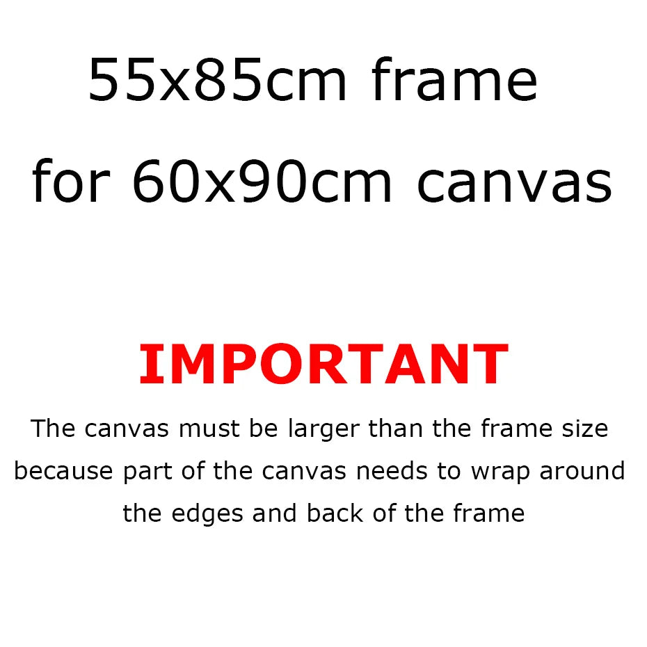 Wood Frame For 60x90cm Canvas Prints Natural Wood Stretcher Bars 55x85cm Easy To Assemble DIY Canvas Framing Kit