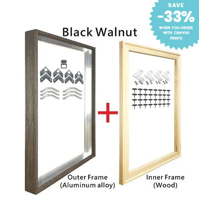 Small Sizes Metal Picture Frame Brushed Gold Silver Black 20x30 30x40, 40x50cm etc For Framing Canvas Prints - Purple Gold, Titanium Gold, Aluminum Frame Kits Complete With Wooden Inner Frame