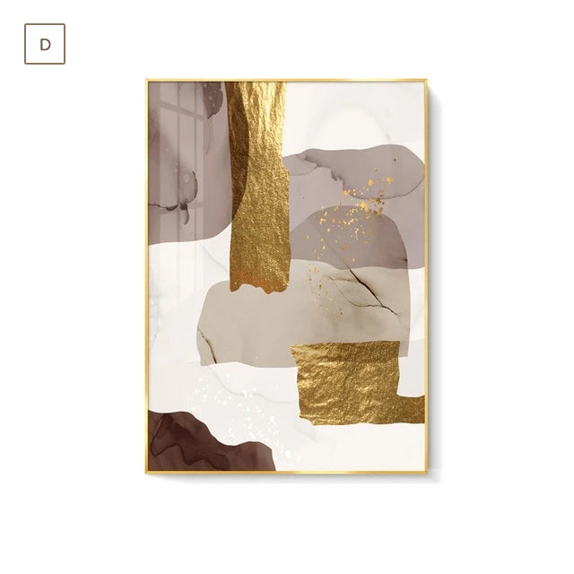 Abstract Elements Earthy Hues Wall Art Fine Art Canvas Prints Subtle Brown Beige Natural Golden Nordic Lifestyle Posters Luxury Loft Apartment Wall Art Decor