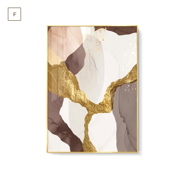 Abstract Elements Earthy Hues Wall Art Fine Art Canvas Prints Subtle Brown Beige Natural Golden Nordic Lifestyle Posters Luxury Loft Apartment Wall Art Decor
