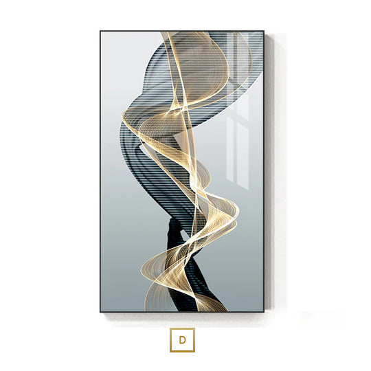 Abstract Flowing Vibrations Wall Art Fine Art Canvas Prints Yellow Black Gray Silk Vape Pictures For Modern Living Room Home Office Interiors