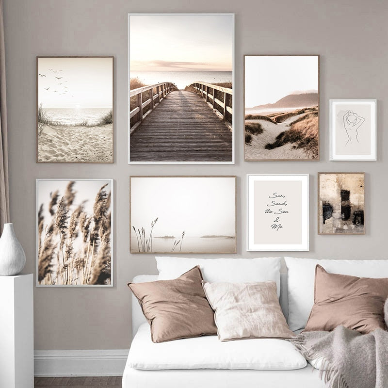Beach Sunset Natural Landscapes Wall Art Fine Art Canvas Prints Scandinavian Pictures Of Calm For Living Room Dining Room Inspirational Art Decor