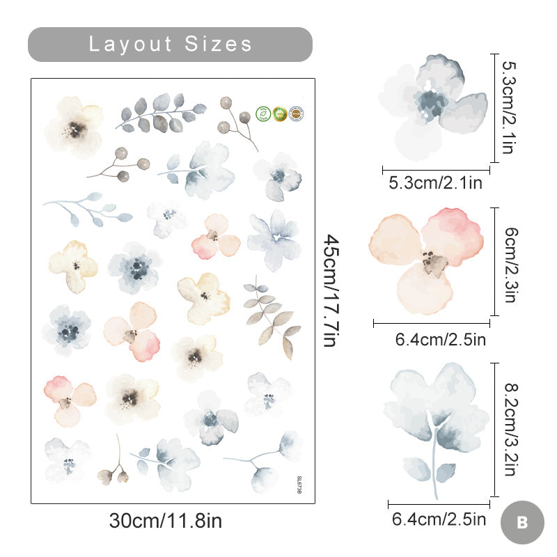 Bohemian Flowers & Butterflies Wall Decals Removable PVC Vinyl Wall Stickers For Decorating Living Room Bedroom Wall Creative DIY Home Decor
