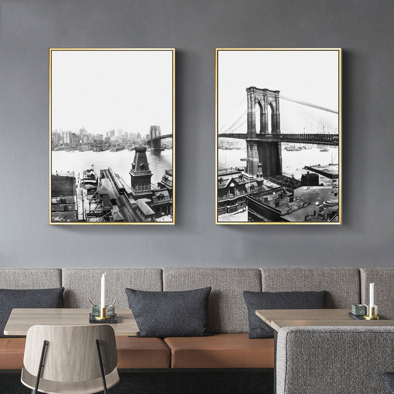 Brooklyn Bridge Black & White Posters Citsycape Landscape Canvas – NordicWallArt.com