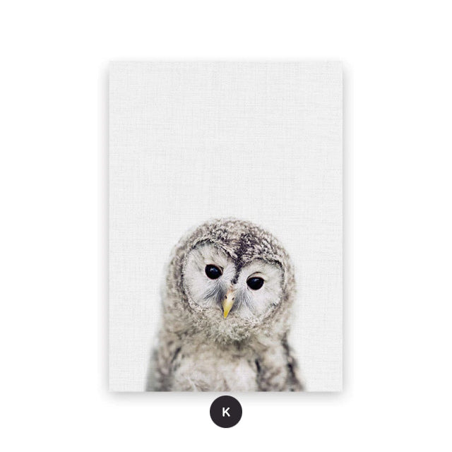 Cute Baby Animal Portraits Wall Art Posters For Kid's Bedroom Fine Art Canvas Prints Elephant Giraffe Lion Cub Pictures For Nordic Nursery Wall Decor