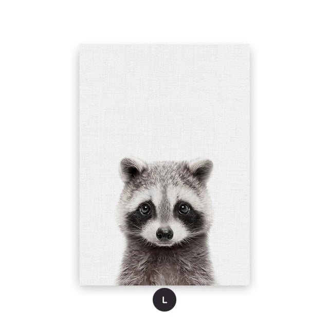 Cute Baby Animal Portraits Wall Art Posters For Kid's Bedroom Fine Art Canvas Prints Elephant Giraffe Lion Cub Pictures For Nordic Nursery Wall Decor