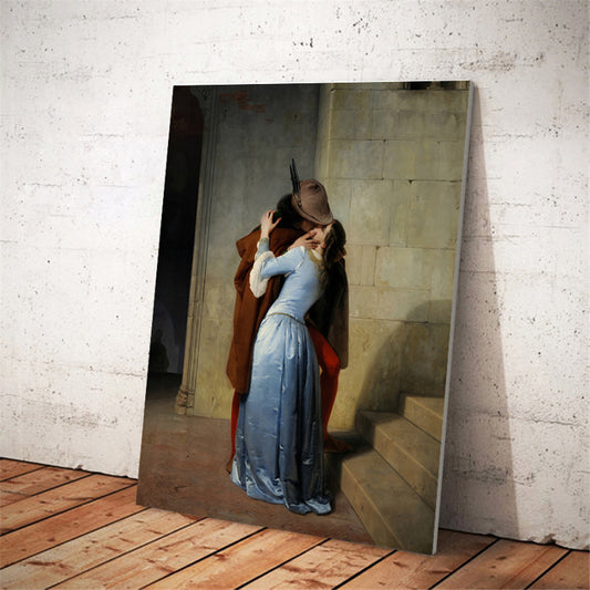 Francesco Hayez, The Kiss (Il Bacio) Poster Fine Art Canvas Print Wall Art Poster Famous Italian Romanticism Paintings For Modern Home Decor