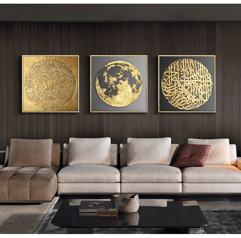 Abstract Geometric Patterns Wall Art Fine Art Canvas Prints Square Format Pictures For Luxury Apartment Living Room Modern Home Office Decor