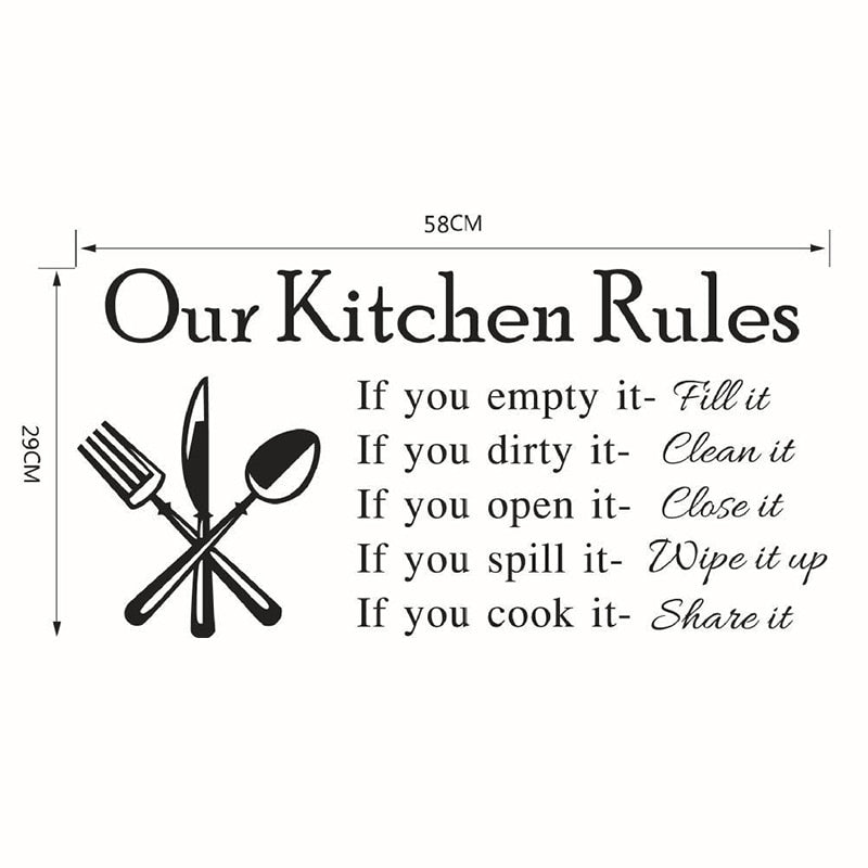Kitchen Quotes Wall Decals Removable Vinyl PVC Wall Stickers For Kitchen Café Dining Room Decoration Creative DIY Kitchen & Home Decor