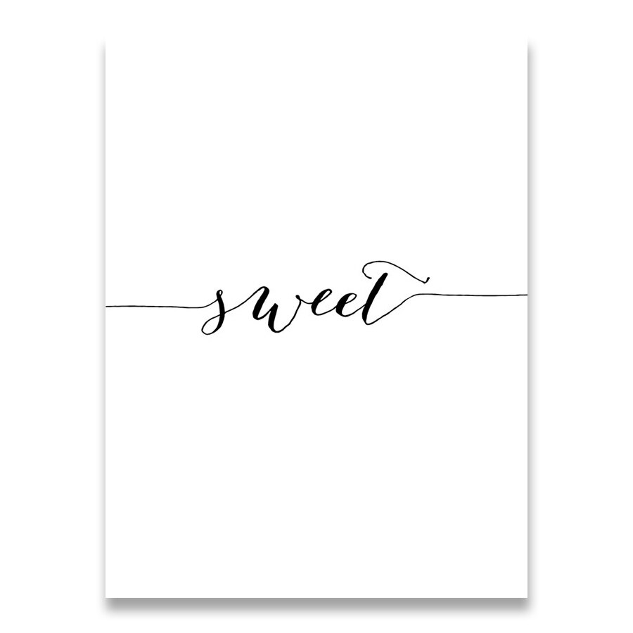 Sweet Dreams Minimalist Quote Wall Art Fine Art Canvas Prints Black White Love Quotation Smile Posters Pictures For Bedroom Living Room Nordic Home Decor