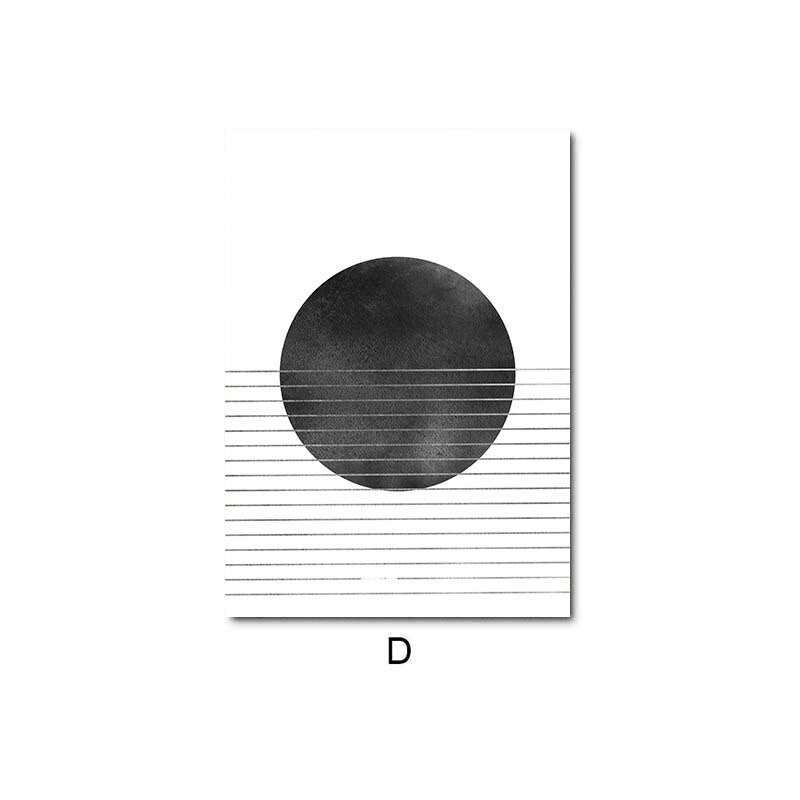Minimalist Abstract Grayscale Geometric Wall Art Fine Art Canvas Prints Pictures For Living Room Study Dining Room Home Office Wall Decor