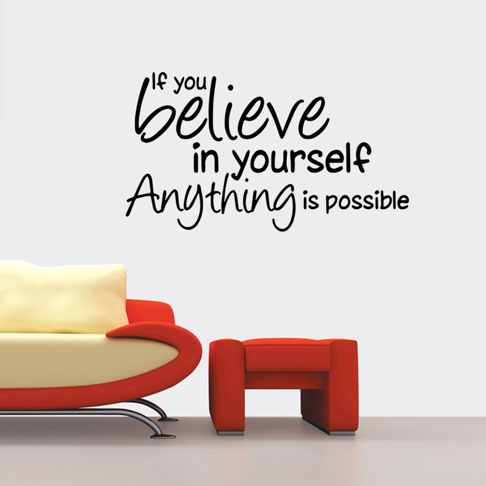 Inspirational Quote Wall Decal Removable Self Adhesive Vinyl PVC Transfer Wall Sticker Daily Mantra Personal Affirmation Signage For Home Office Decor