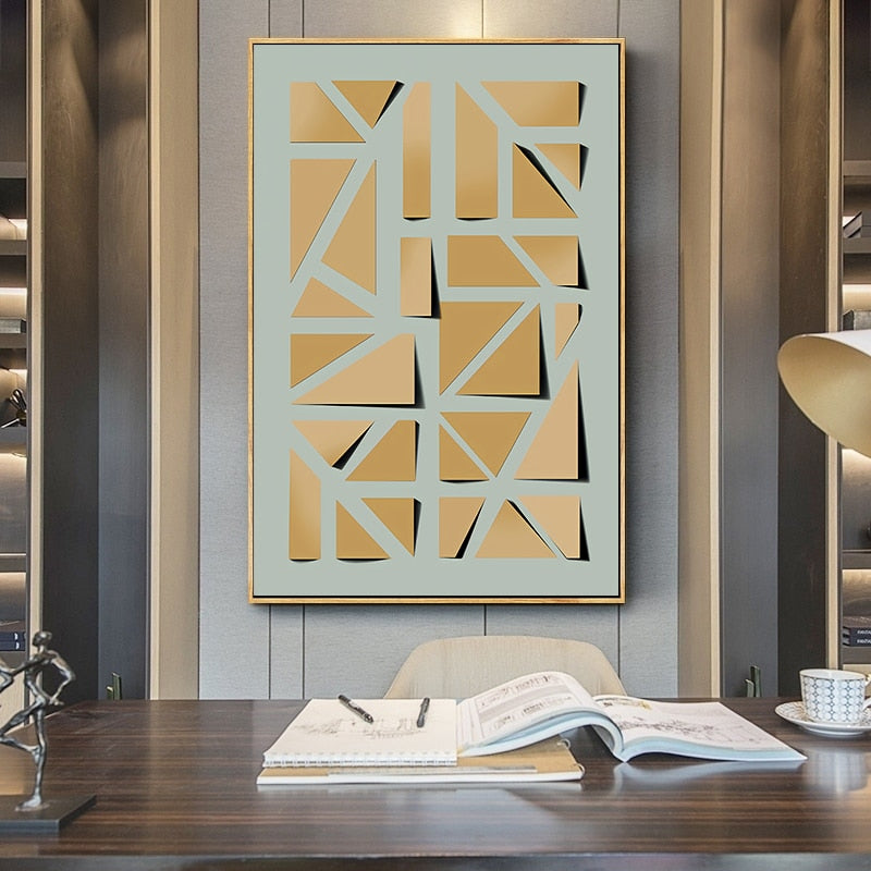 Modern Aesthetics Abstract Geometric Wall Art Fine Art Canvas Prints Pictures For Loft Apartment Living Room Dining Room Luxury Home Office Interiors