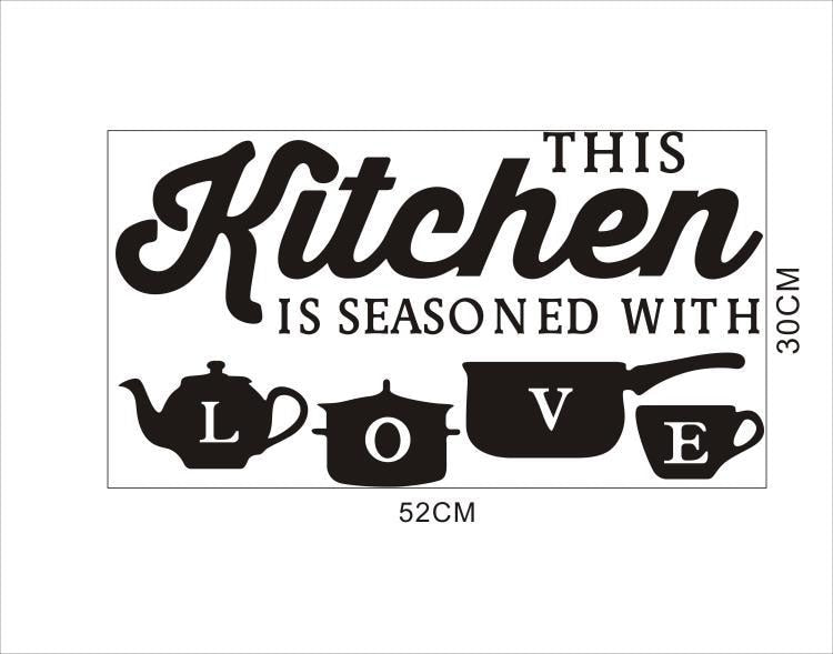 Kitchen Quotes Wall Decals Removable Vinyl PVC Wall Stickers For Kitchen Café Dining Room Decoration Creative DIY Kitchen & Home Decor