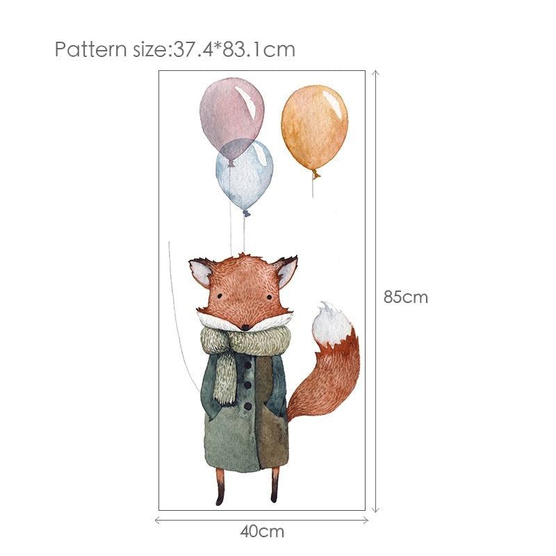 Balloon Bunnies Wall Decals For Baby's Room Colorful Removable PVC Wall Decals For Nursery Cute Animal Balloon Wall Stickers Creative DIY Kid's Room