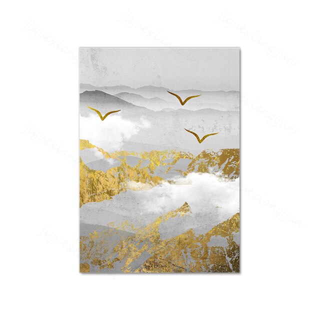 Golden Sun Mountain Landscape Wall Art Fine Art Canvas Prints Modern Nordic Style Wilderness Scenery Pictures For Living Room Dining Room Trending Interior Decor