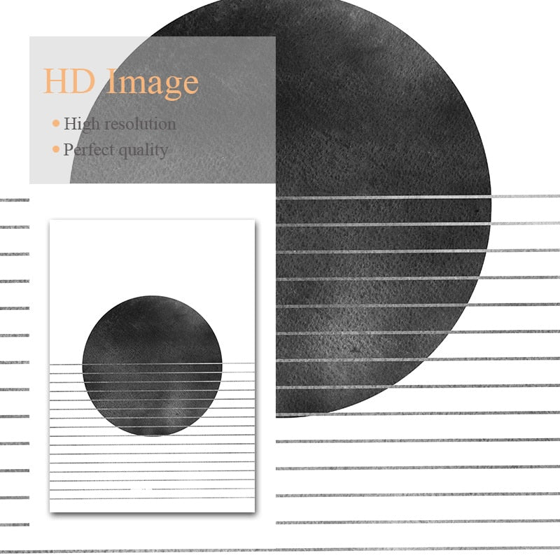 Minimalist Abstract Grayscale Geometric Wall Art Fine Art Canvas Prints Pictures For Living Room Study Dining Room Home Office Wall Decor