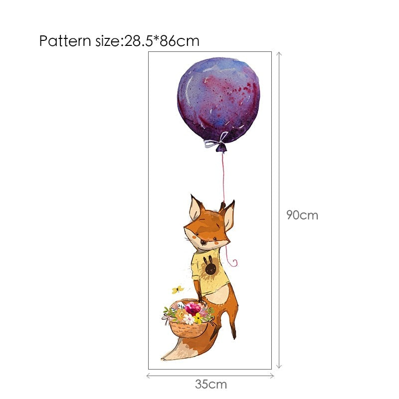 Balloon Bunnies Wall Decals For Baby's Room Colorful Removable PVC Wall Decals For Nursery Cute Animal Balloon Wall Stickers Creative DIY Kid's Room