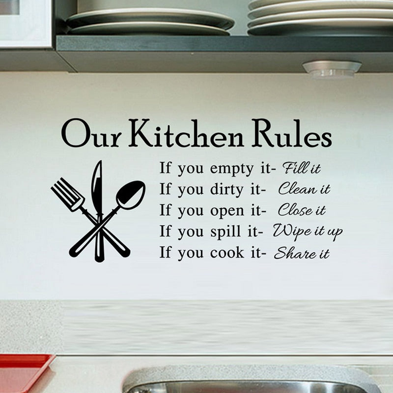 Kitchen Quotes Wall Decals Removable Vinyl PVC Wall Stickers For Kitchen Café Dining Room Decoration Creative DIY Kitchen & Home Decor